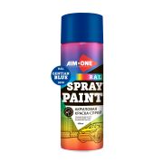 Акриловая краска-спрей Aim-one RAL-5010, Acryl Spray paint gentain blue, горечавково-синий (450 мл)