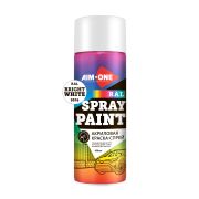 Акриловая краска-спрей Aim-one RAL-9016, Acryl Spray paint bright white,ярко белый (450 мл)