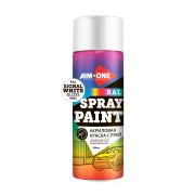 Акриловая краска-спрей Aim-one RAL-9003LG, Acryl Spray paint siygnal white gloss, сигнально-белый глянец (600 мл)